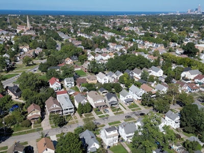 Aerial shot of Elyria Northern Ohio